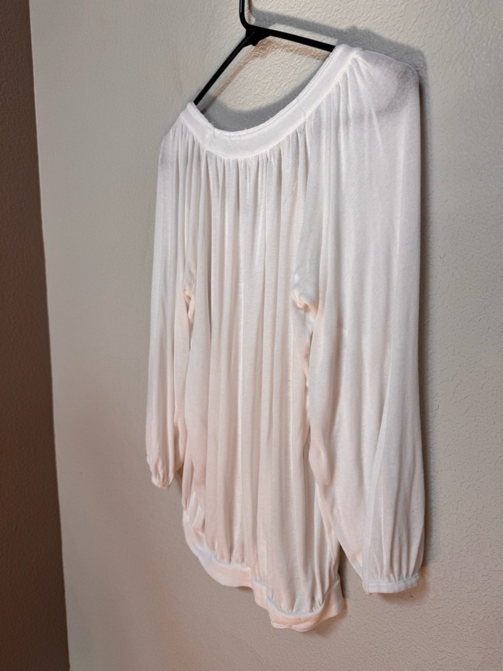 Free People Boho Sheer Flowy Long Sleeve Top Women’s S White Festival Fairy